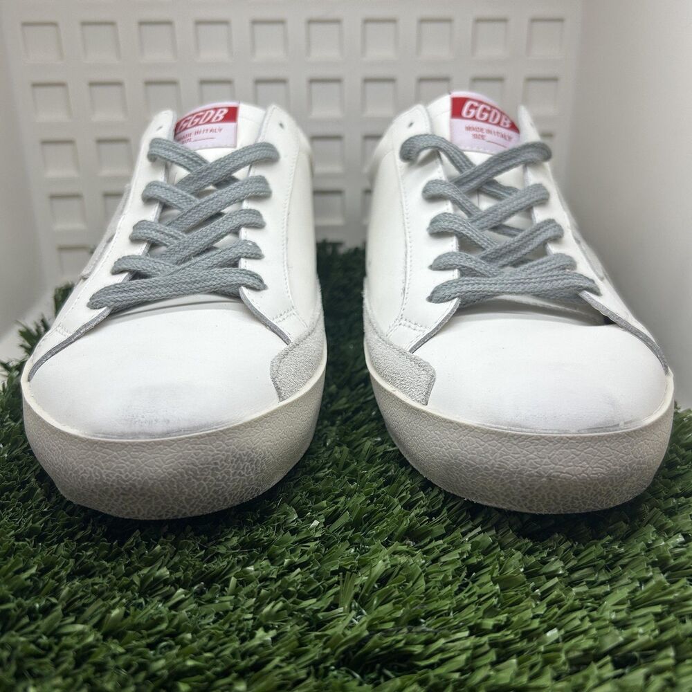 Golden Goose Superstar Shoes Mens Size 10 EU 43 White Gray Leather Made Italy - Picture 6 of 15